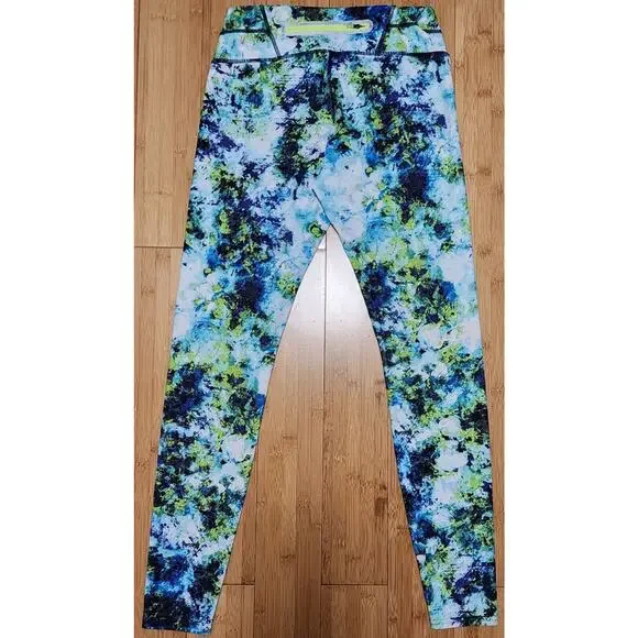 ATHLETA Women's S Sonar Tight Hypersonic Full Length Stretch Blue Green Gym Yoga - Picture 7 of 11